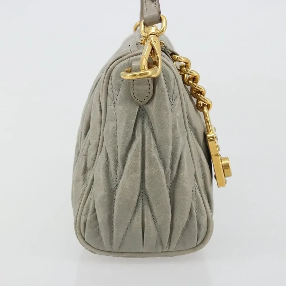 Miu Miu Matelasse Accessory Pouch Gray